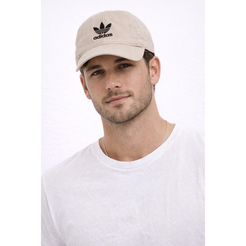 Adidas Baseball‎ Cap Mens OSFM Tan Trefoil Logo Adjustable Strapback Dad Hat